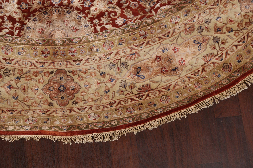 100% Vegetable Dye Round Fine Agra Oriental Area Rug 10x10