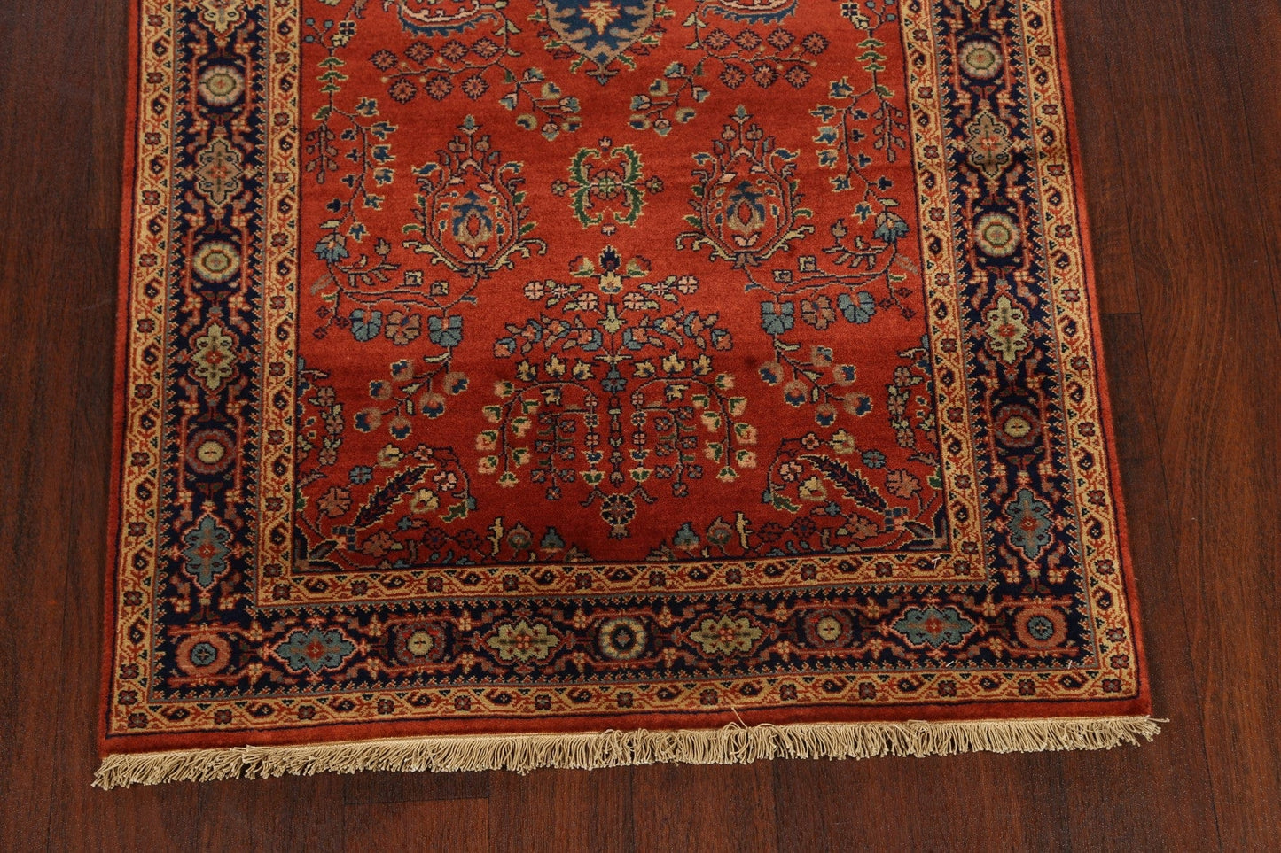 100% Vegetable Dye Floral Sarouk Oriental Area Rug 3x5