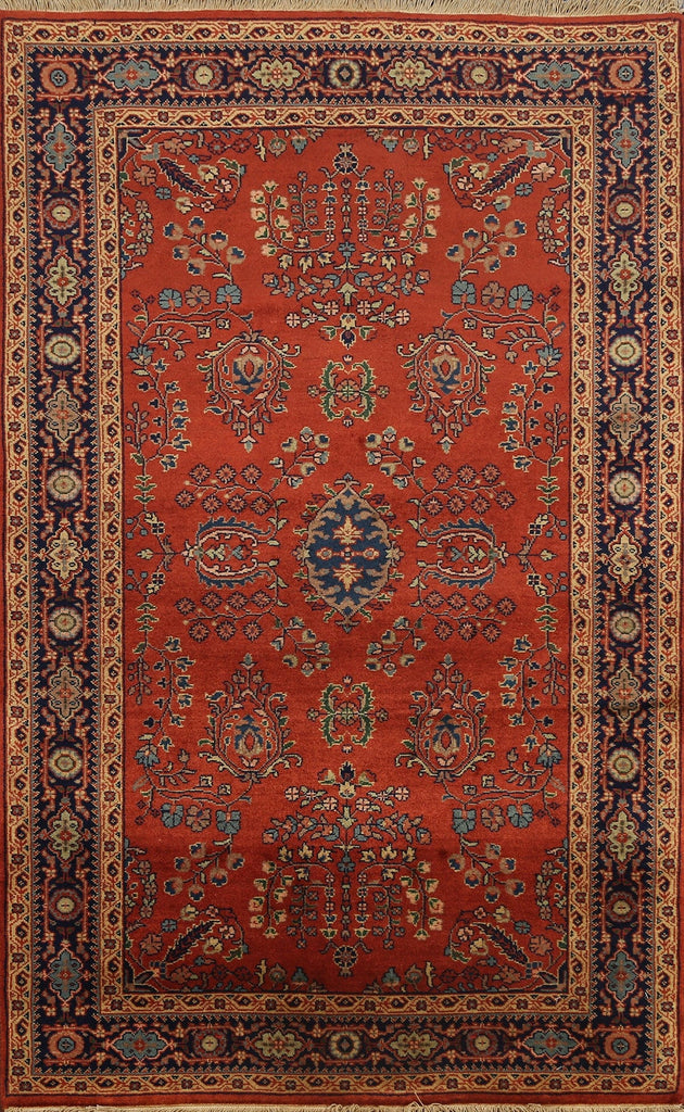 100% Vegetable Dye Floral Sarouk Oriental Area Rug 3x5