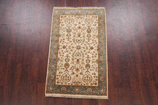 100% Vegetable Dye Floral Fine Agra Oriental Area Rug 3x5