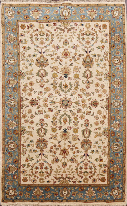 100% Vegetable Dye Floral Fine Agra Oriental Area Rug 3x5