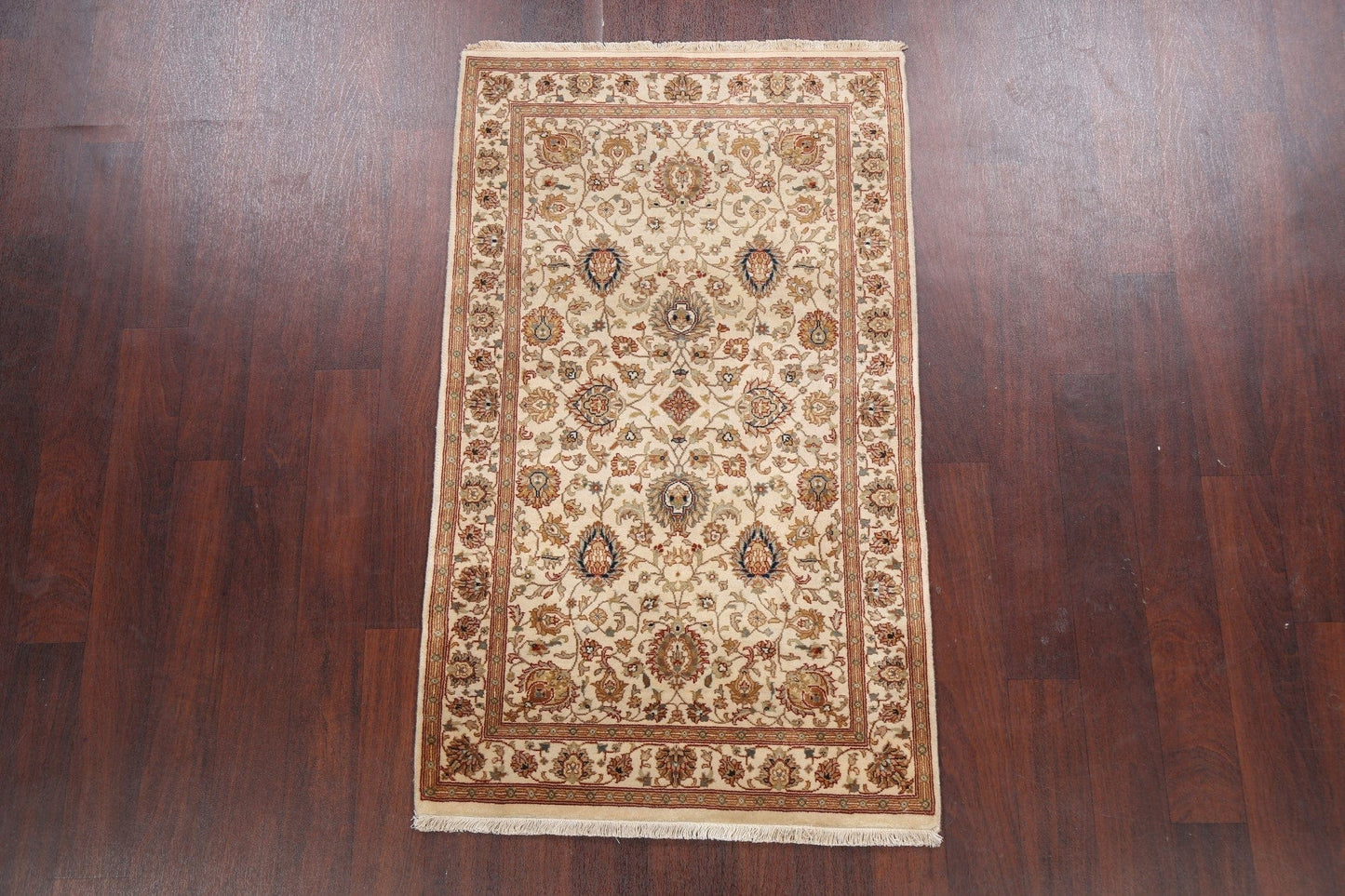 100% Vegetable Dye Floral Fine Agra Oriental Area Rug 3x5