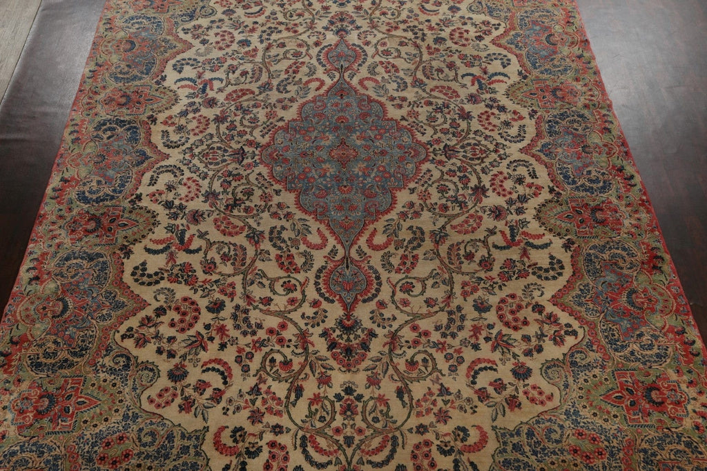 Antique 100% Vegetable Dye Kerman Persian Area Rug 11x20