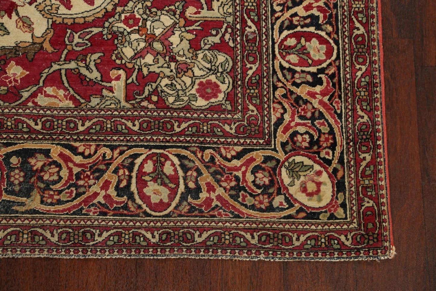 Pre-1900 Antique Vegetable Dye Kerman Lavar Persian Area Rug 5x7