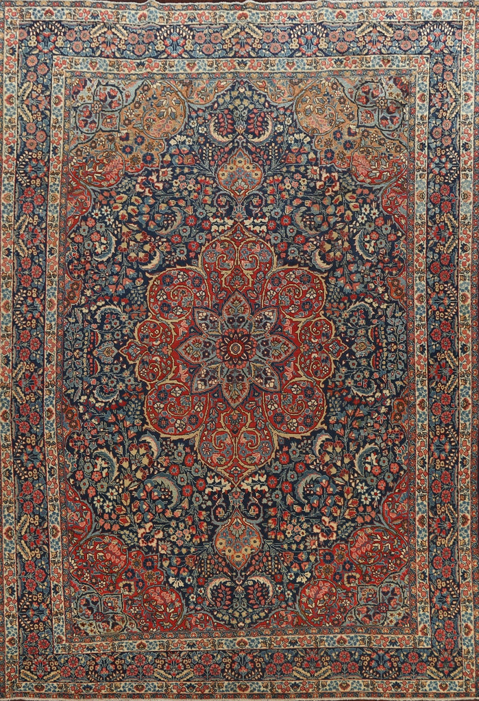 Antique 100% Vegetable Dye Khoy Persian Rug 9x13