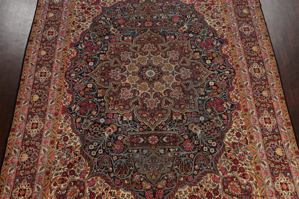 Antique Vegetable Dye Kerman Yazd Persian Area Rug 11x15