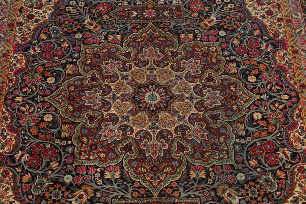 Antique Vegetable Dye Kerman Yazd Persian Area Rug 11x15