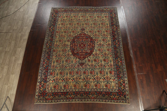 Pre-1900 Antique Vegetable Dye Tabriz Persian Area Rug 9x13