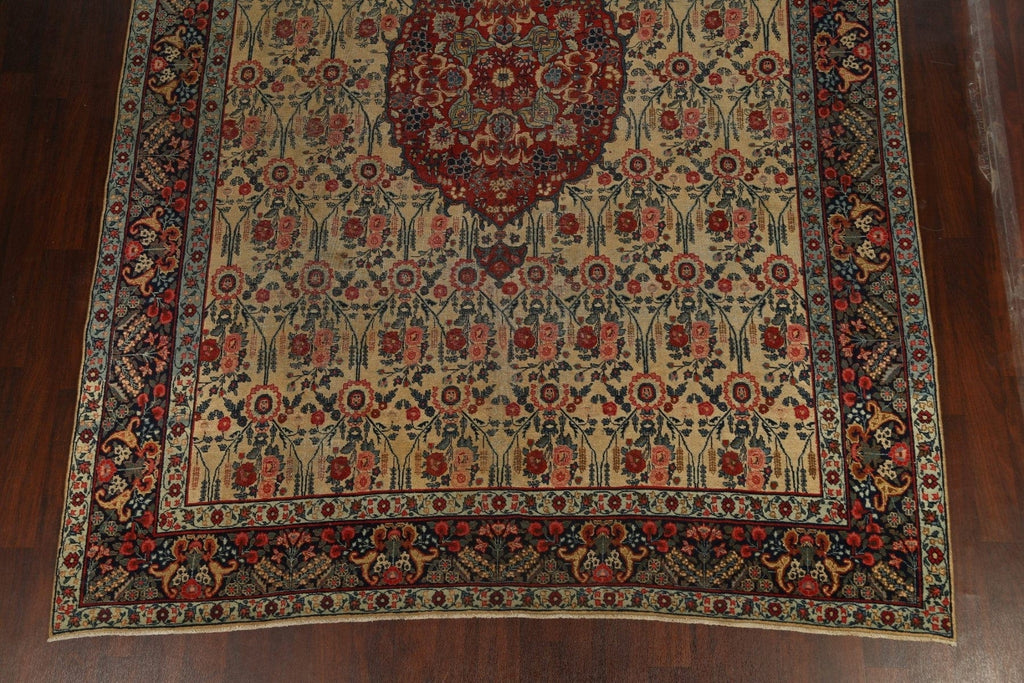 Pre-1900 Antique Vegetable Dye Tabriz Persian Area Rug 9x13