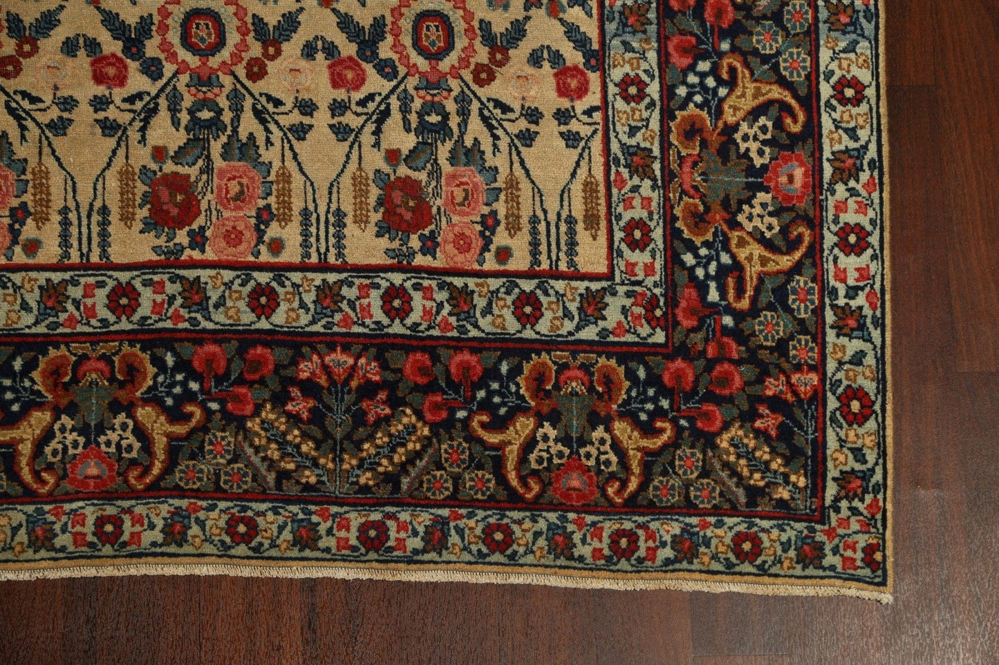 Pre-1900 Antique Vegetable Dye Tabriz Persian Area Rug 9x13