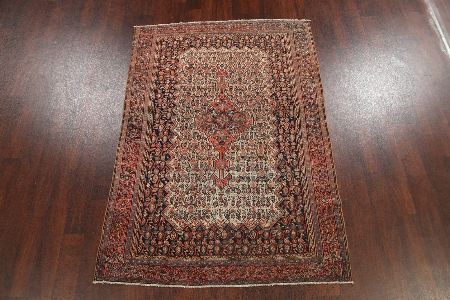 Pre-1900 Antique Vegetable Dye Senneh Persian Area Rug 4x6