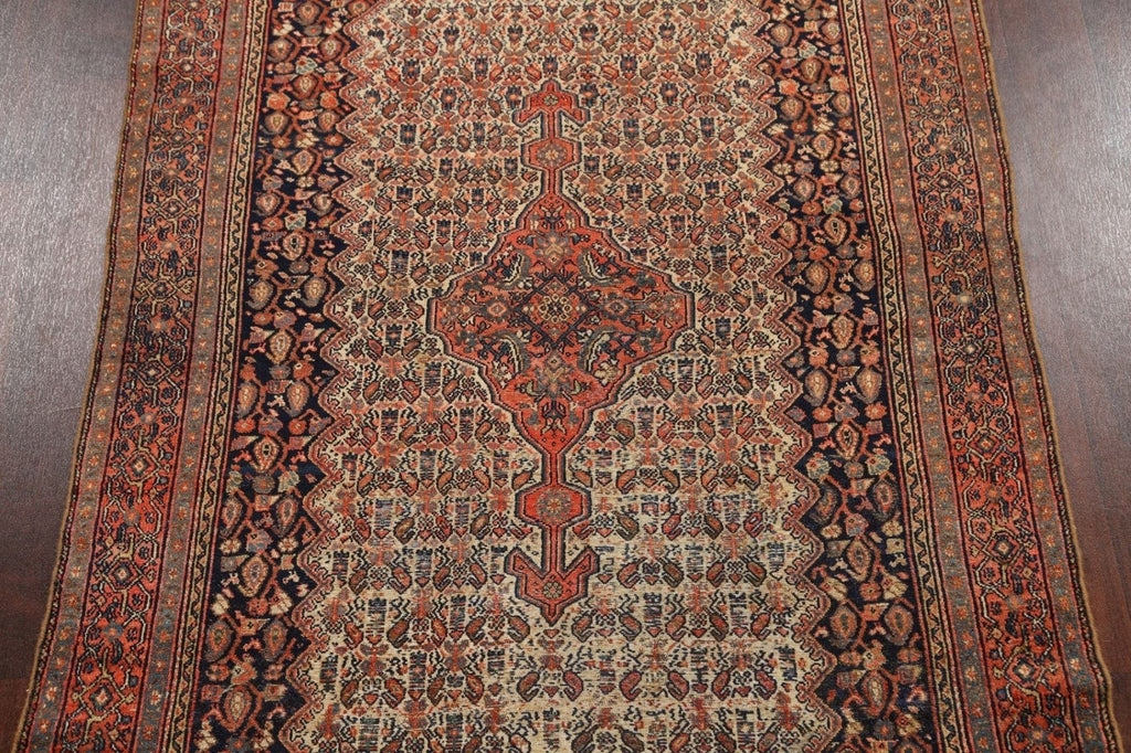 Pre-1900 Antique Vegetable Dye Senneh Persian Area Rug 4x6