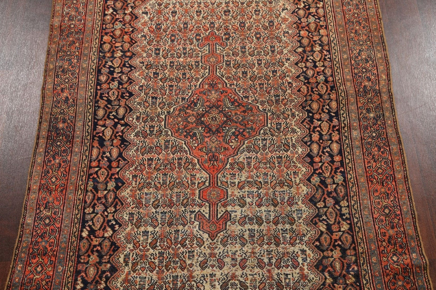 Pre-1900 Antique Vegetable Dye Senneh Persian Area Rug 4x6