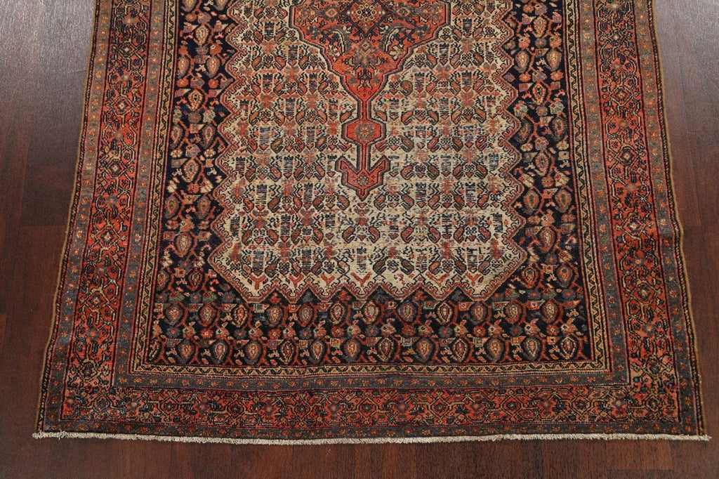 Pre-1900 Antique Vegetable Dye Senneh Persian Area Rug 4x6