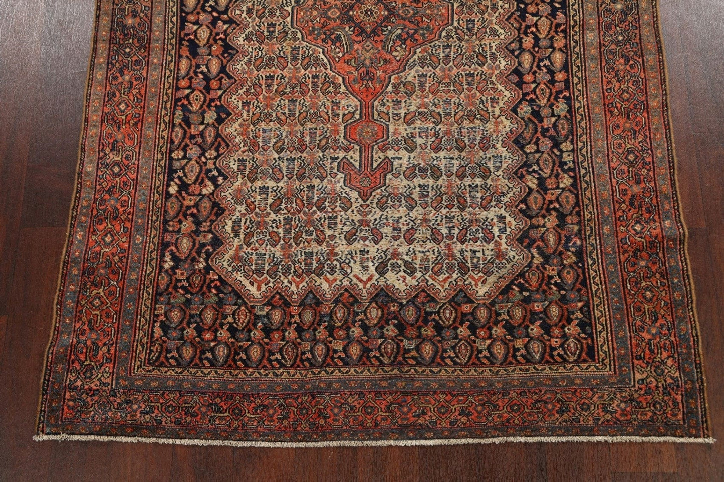 Pre-1900 Antique Vegetable Dye Senneh Persian Area Rug 4x6