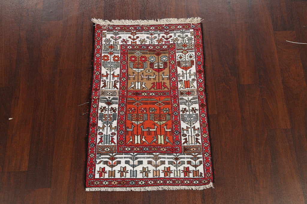 100% Silk Tribal Sumak Persian Area Rug 3x4