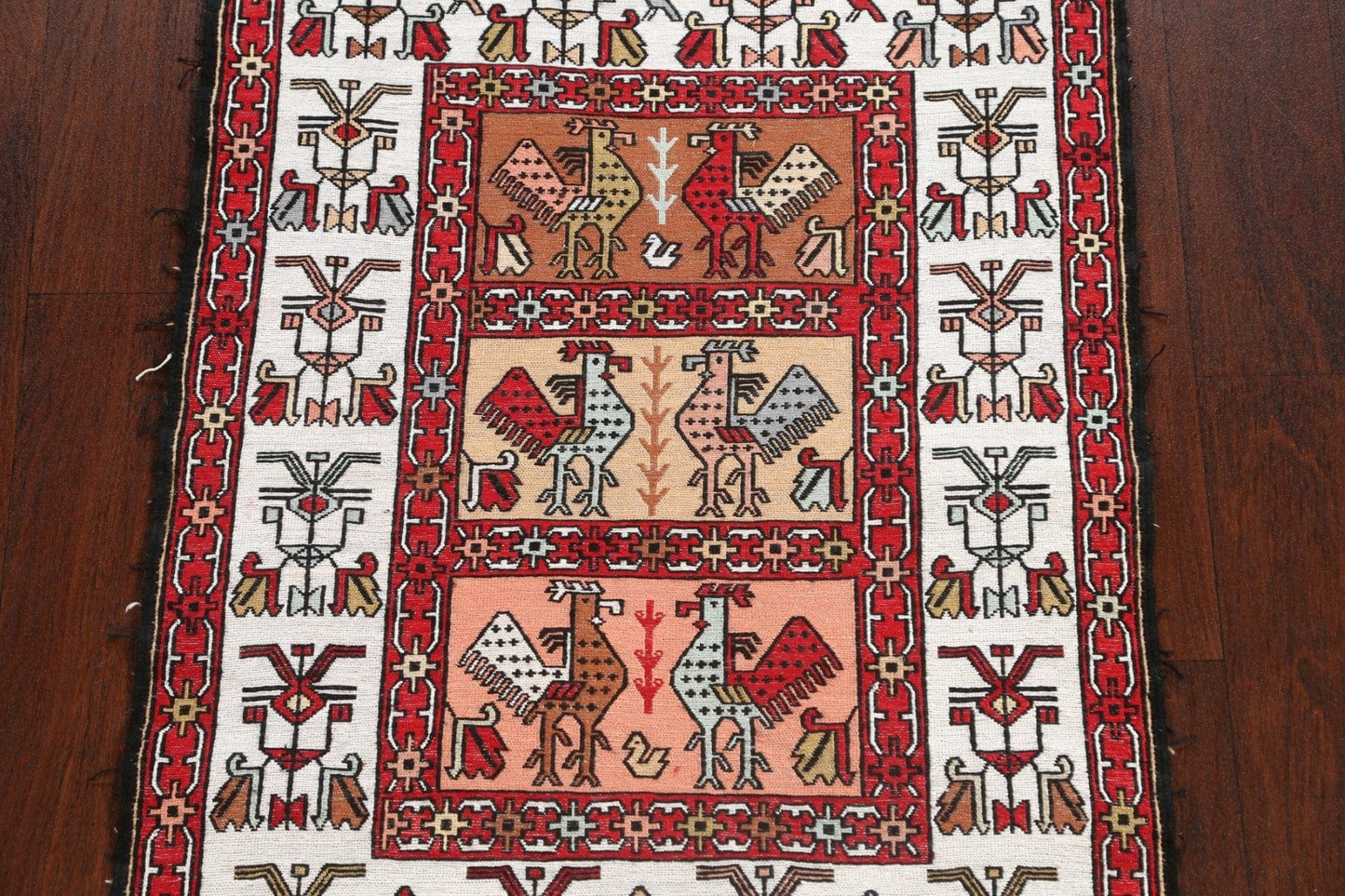 100% Silk Animal Pictorial Sumak Persian Area Rug 3x4