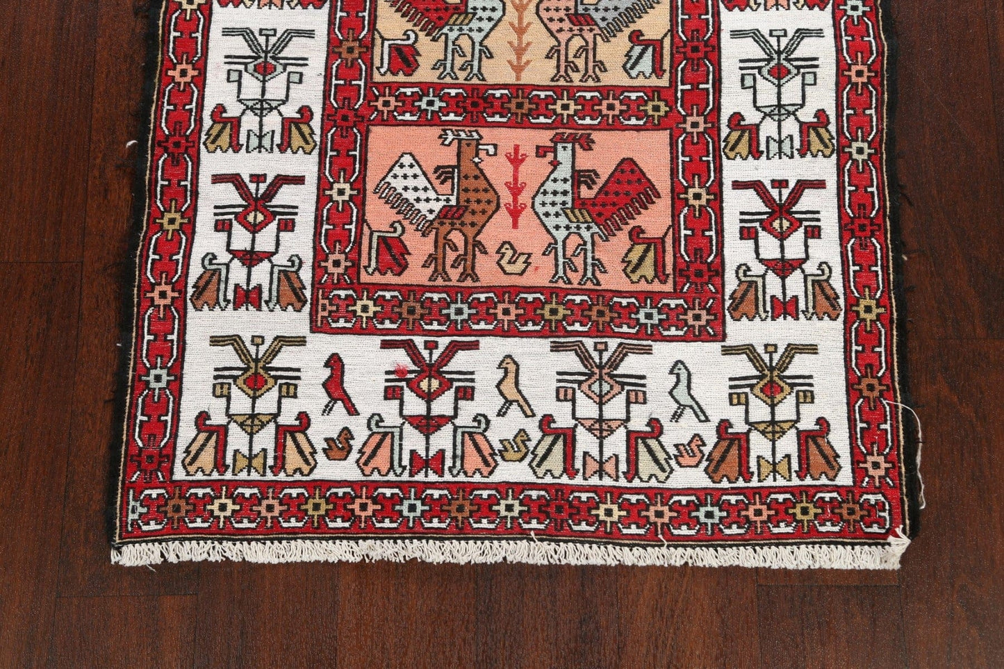 100% Silk Animal Pictorial Sumak Persian Area Rug 3x4