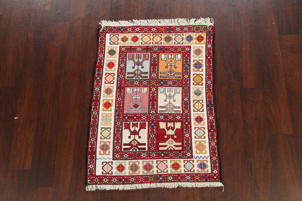 Vegetable Dye Tribal Geometric Sumak Persian Area Rug 3x4