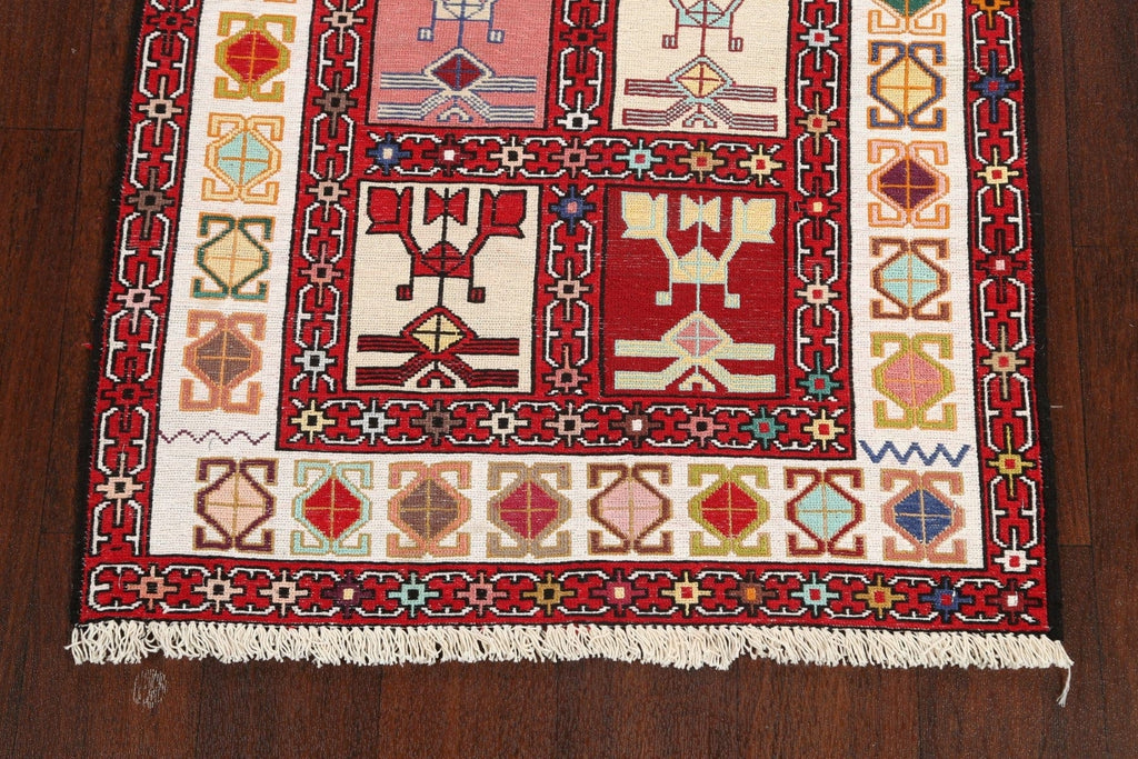 Vegetable Dye Tribal Geometric Sumak Persian Area Rug 3x4