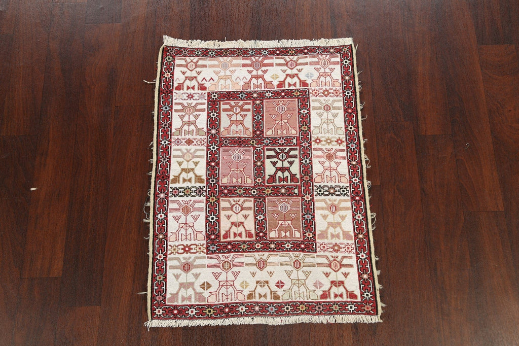 Vegetable Dye Tribal Geometric Sumak Persian Area Rug 3x4