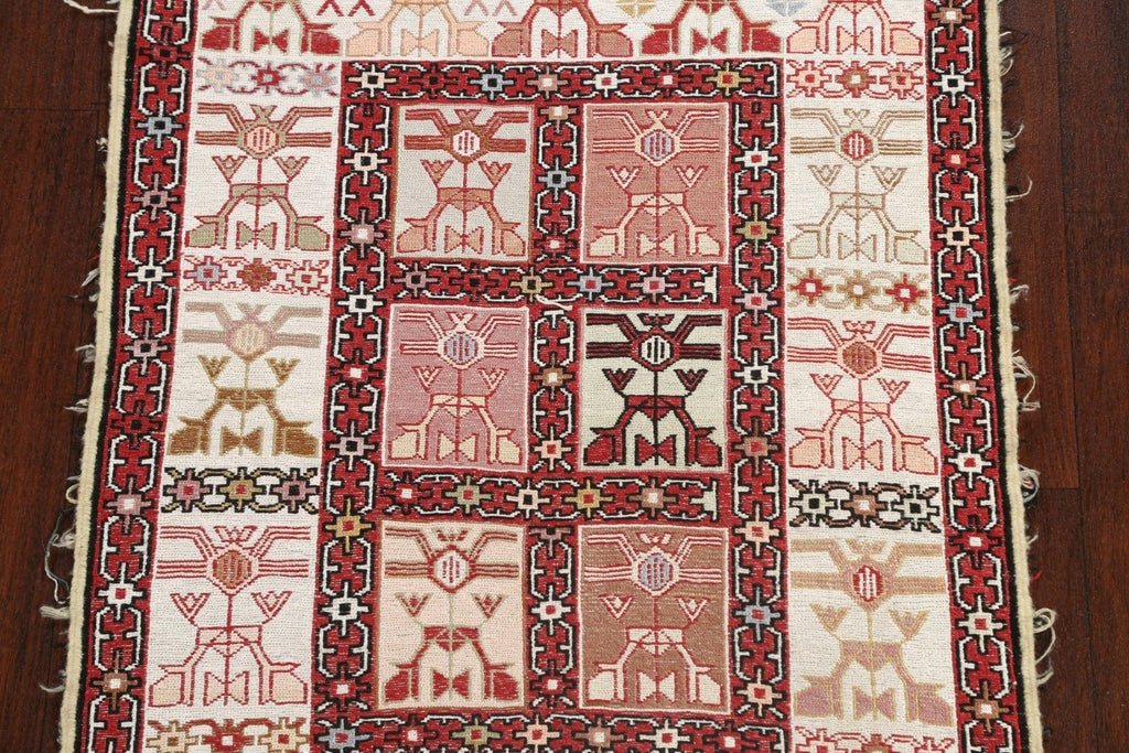 Vegetable Dye Tribal Geometric Sumak Persian Area Rug 3x4