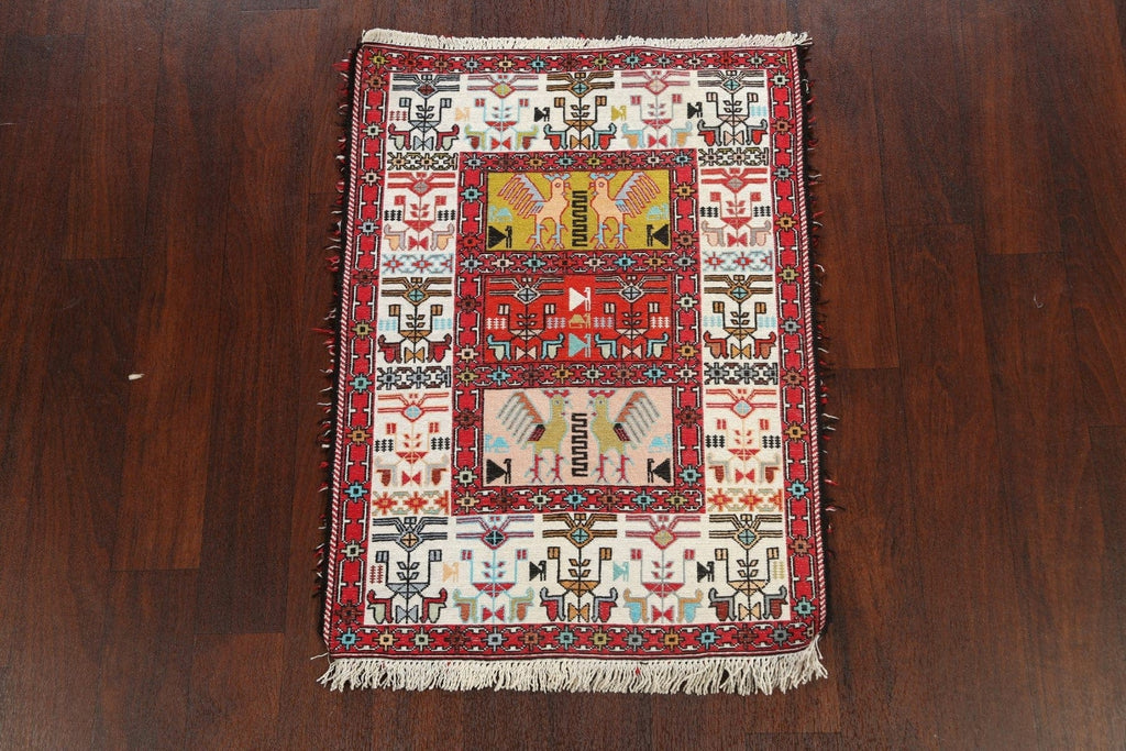 Vegetable Dye Tribal Geometric Sumak Persian Area Rug 3x4