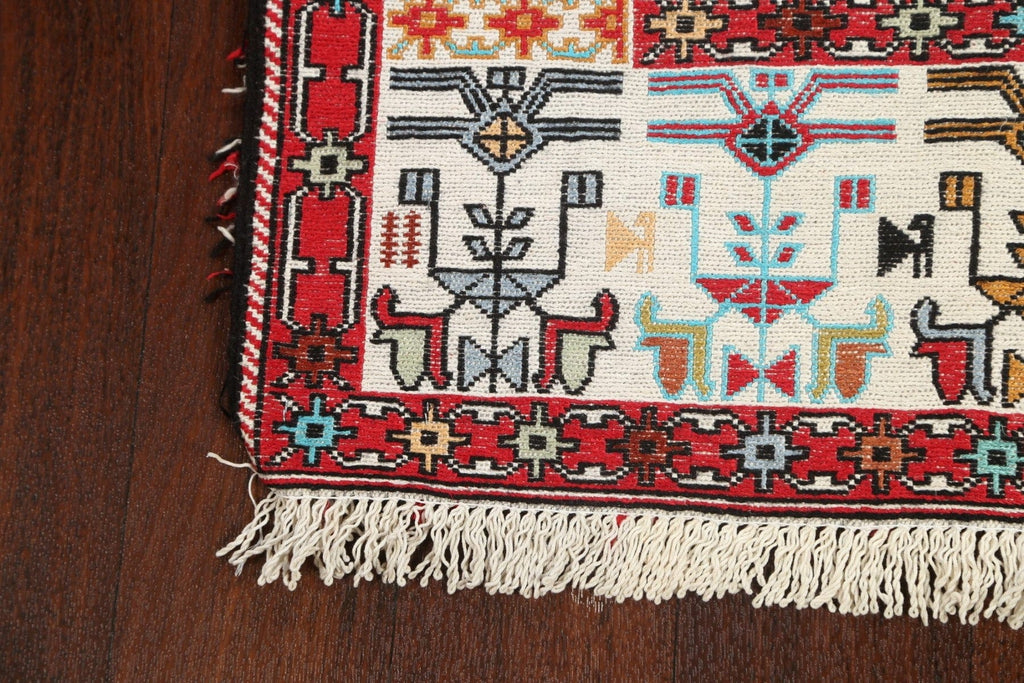 Vegetable Dye Tribal Geometric Sumak Persian Area Rug 3x4