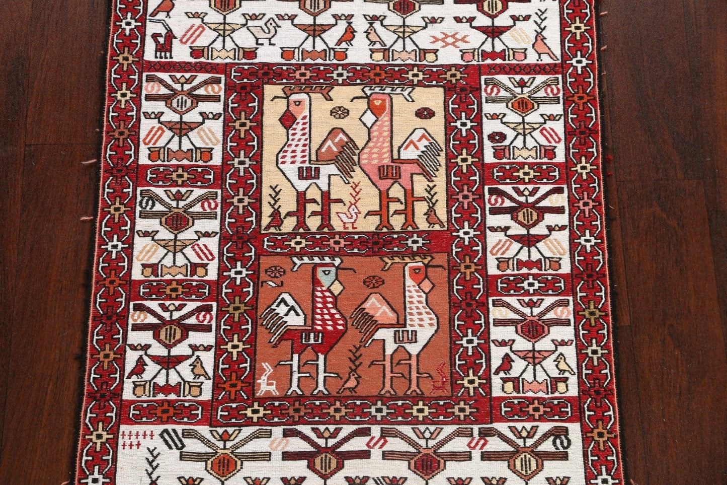 Vegetable Dye Animal Pictorial Sumak Persian Area Rug 2x3