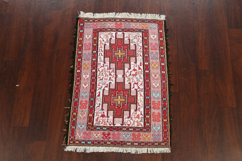 Vegetable Dye Tribal Sumak Persian Area Rug 3x4