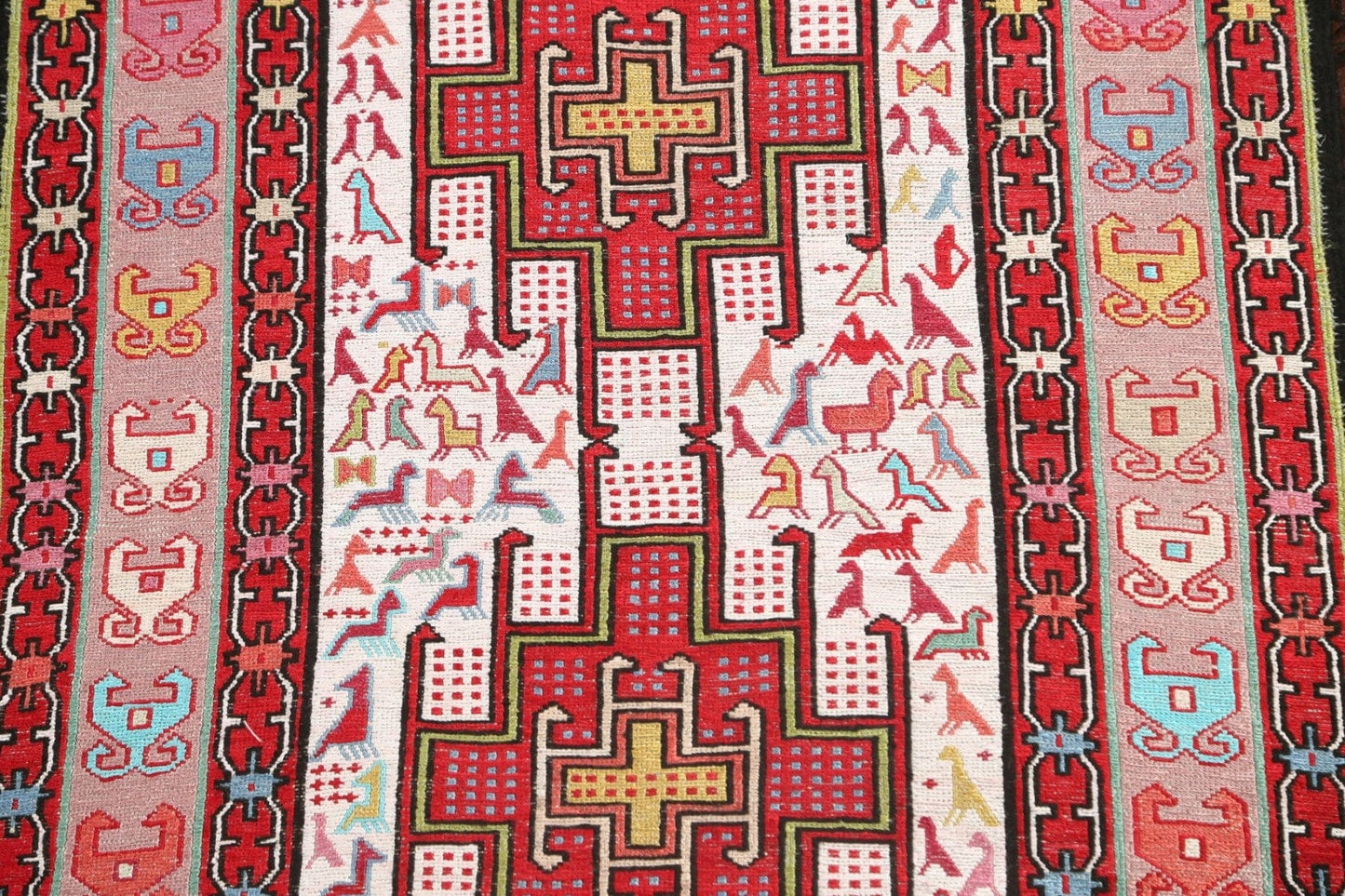 Vegetable Dye Tribal Sumak Persian Area Rug 3x4