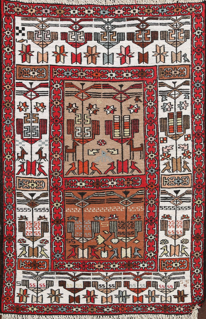 Vegetable Dye Tribal Sumak Persian Area Rug 2x3