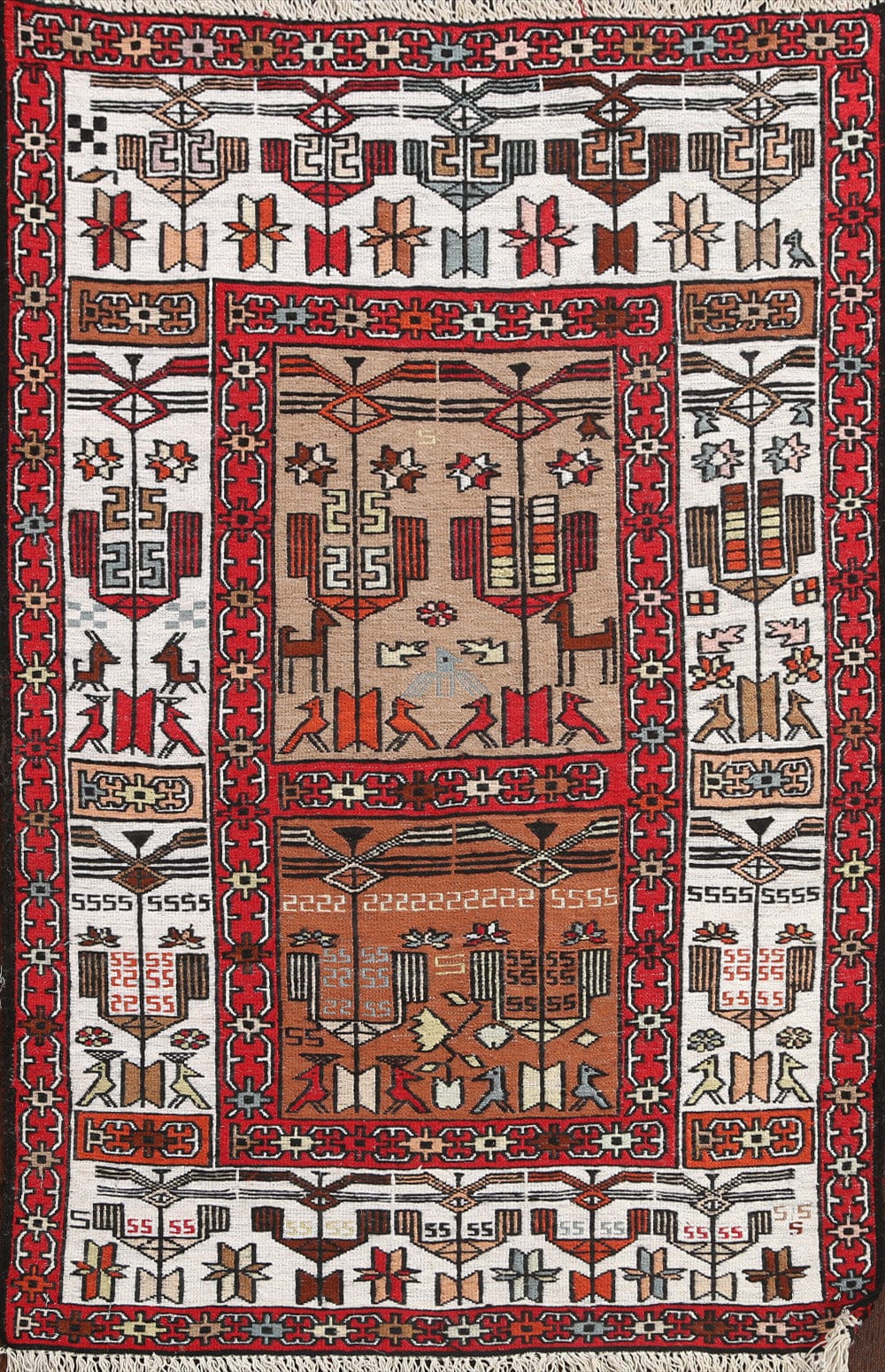 Vegetable Dye Tribal Sumak Persian Area Rug 2x3