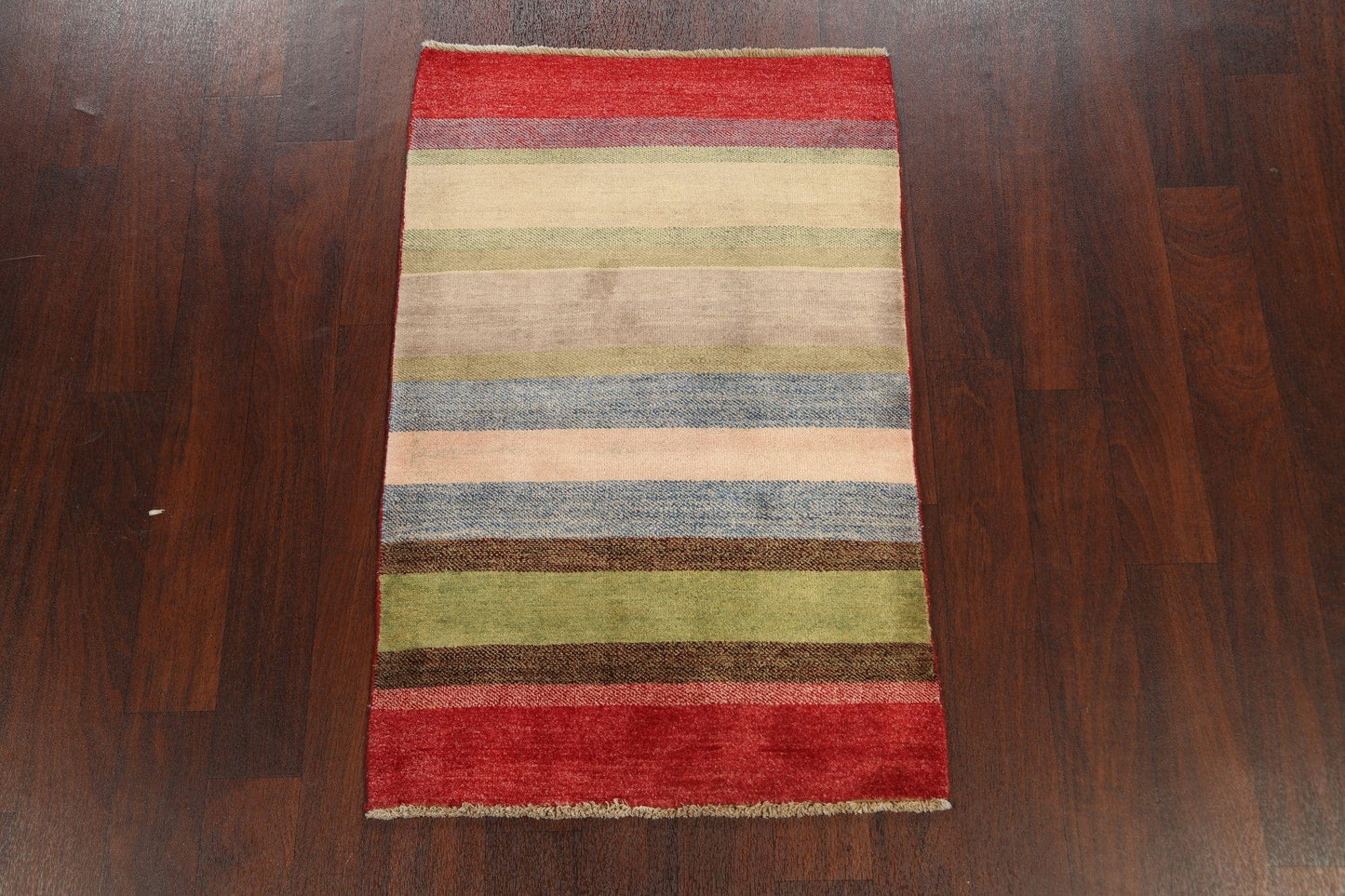 Stripe Contemporary Gabbeh Kashkoli Oriental Area Rug 3x4