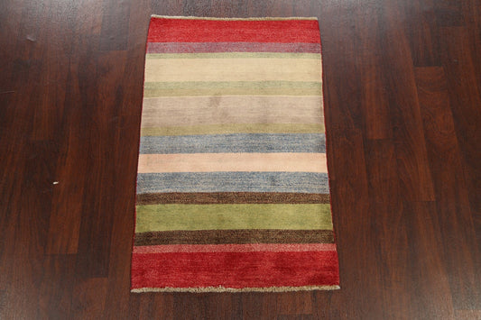 Stripe Contemporary Gabbeh Kashkoli Oriental Area Rug 3x4