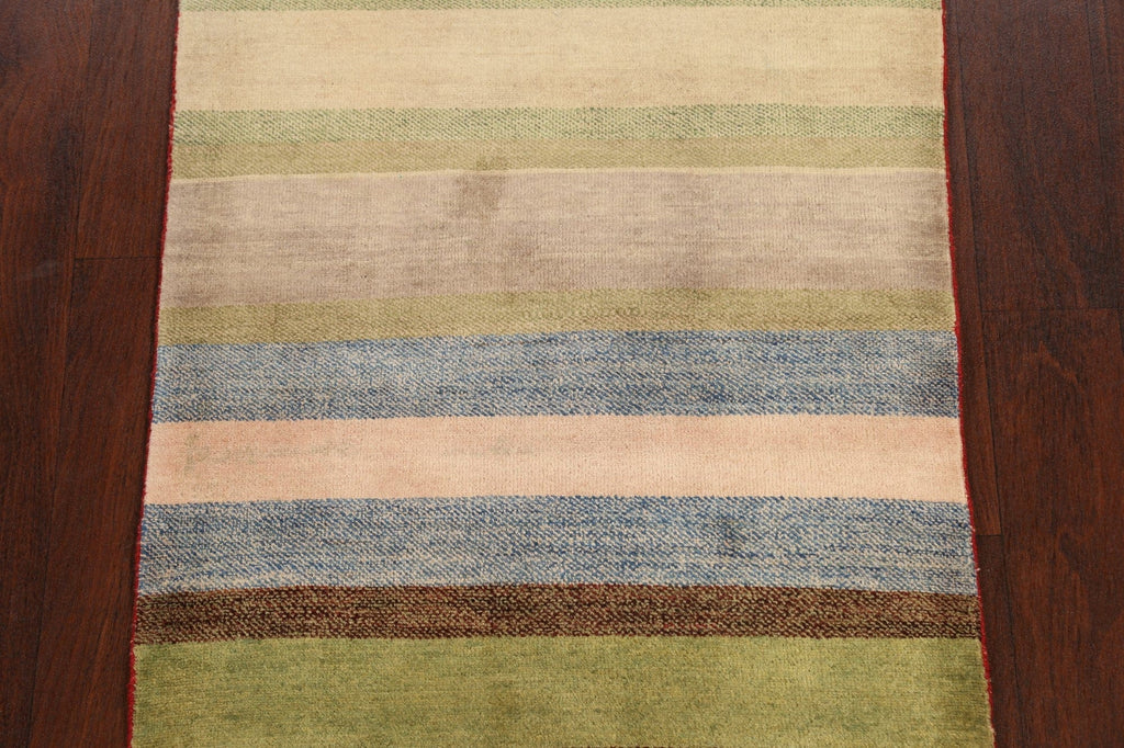 Stripe Contemporary Gabbeh Kashkoli Oriental Area Rug 3x4