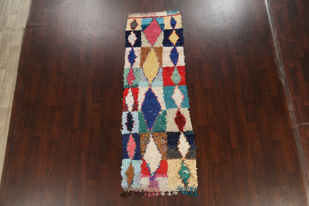 Tribal Geometric Moroccan Oriental Runner Rug 3x9