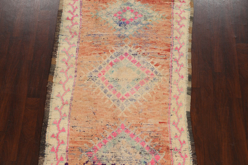 Tribal Moroccan Oriental Runner Rug 4x11