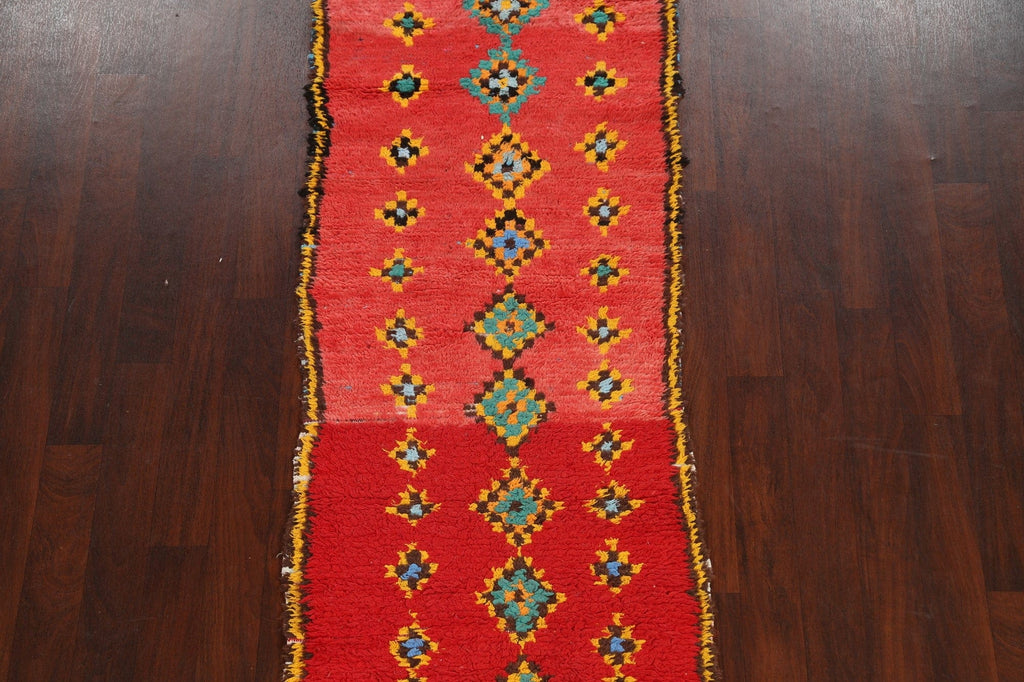 Tribal Geometric Moroccan Oriental Runner Rug 3x10