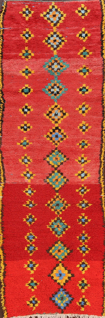 Tribal Geometric Moroccan Oriental Runner Rug 3x10