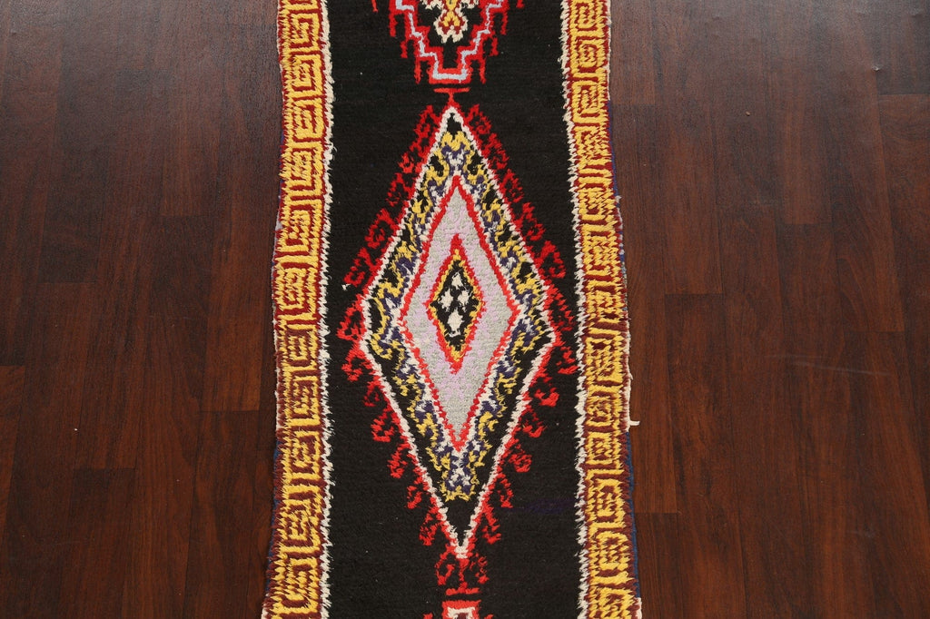 Tribal Geometric Moroccan Oriental Runner Rug 3x10