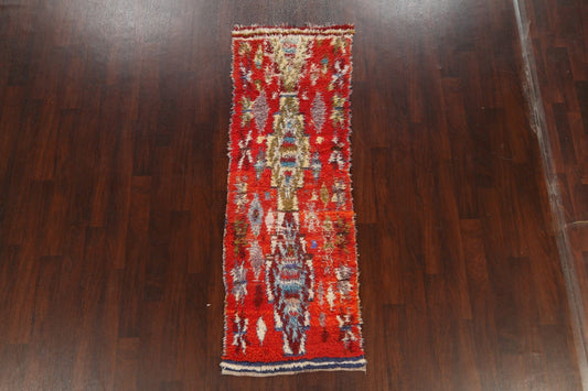 Tribal Moroccan Oriental Runner Rug 3x8