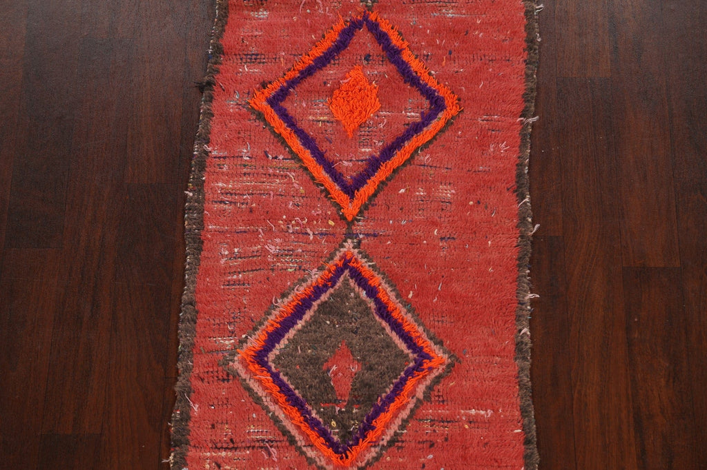 Antique Tribal Moroccan Oriental Area Rug 3x9