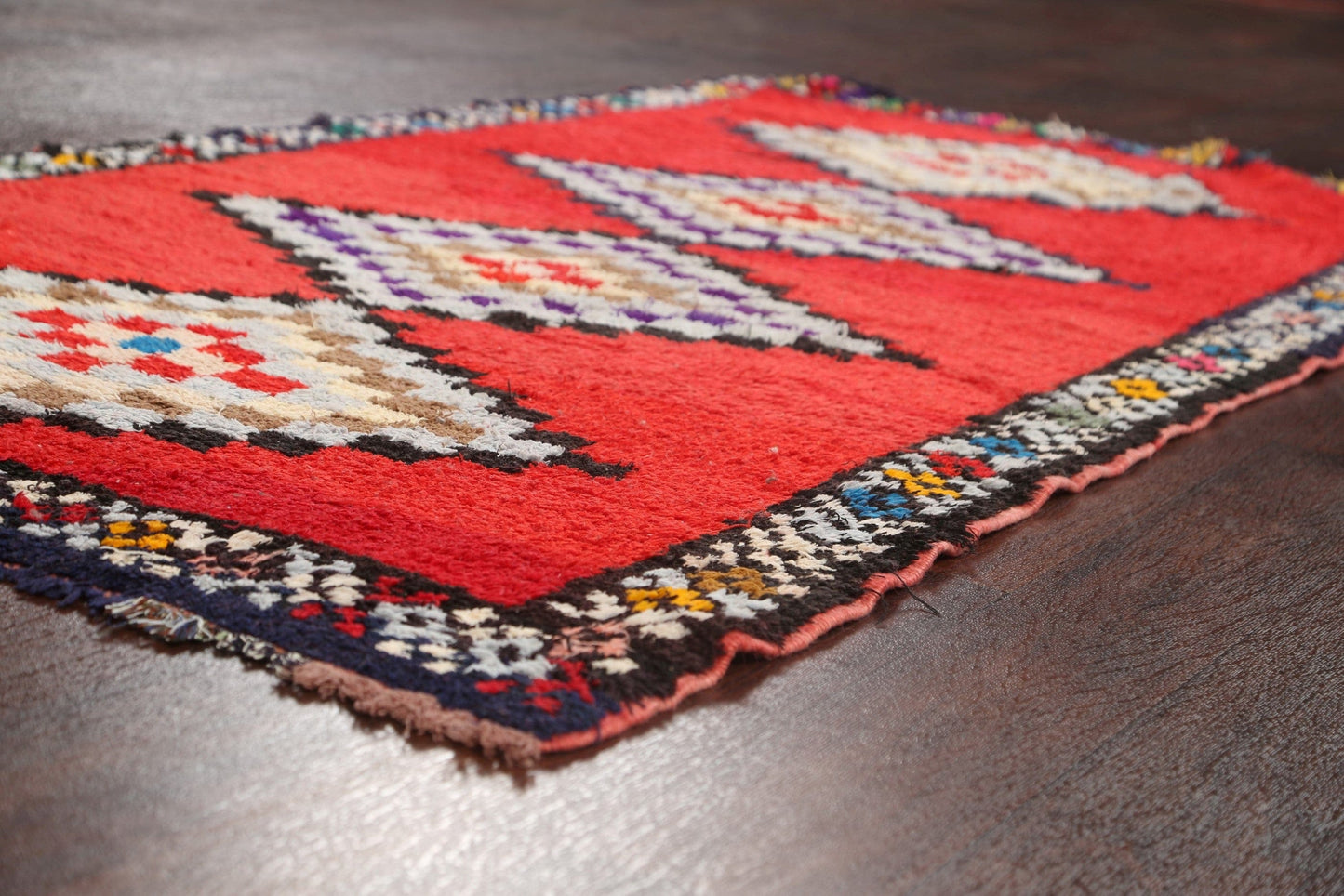 Tribal Moroccan Oriental Runner Rug 3x7