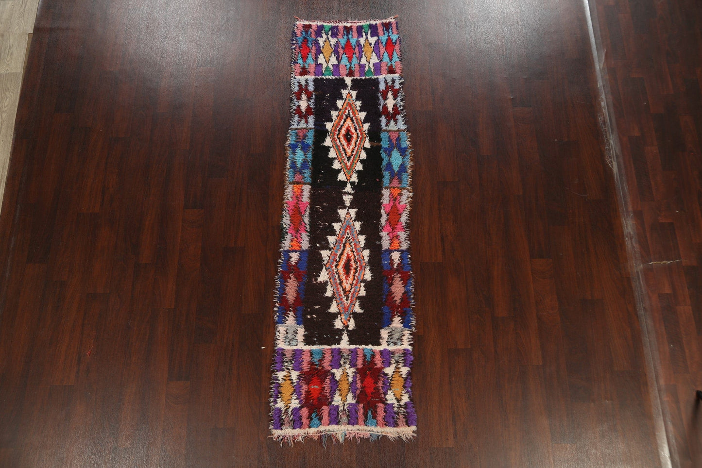 Tribal Moroccan Oriental Runner Rug 2x9