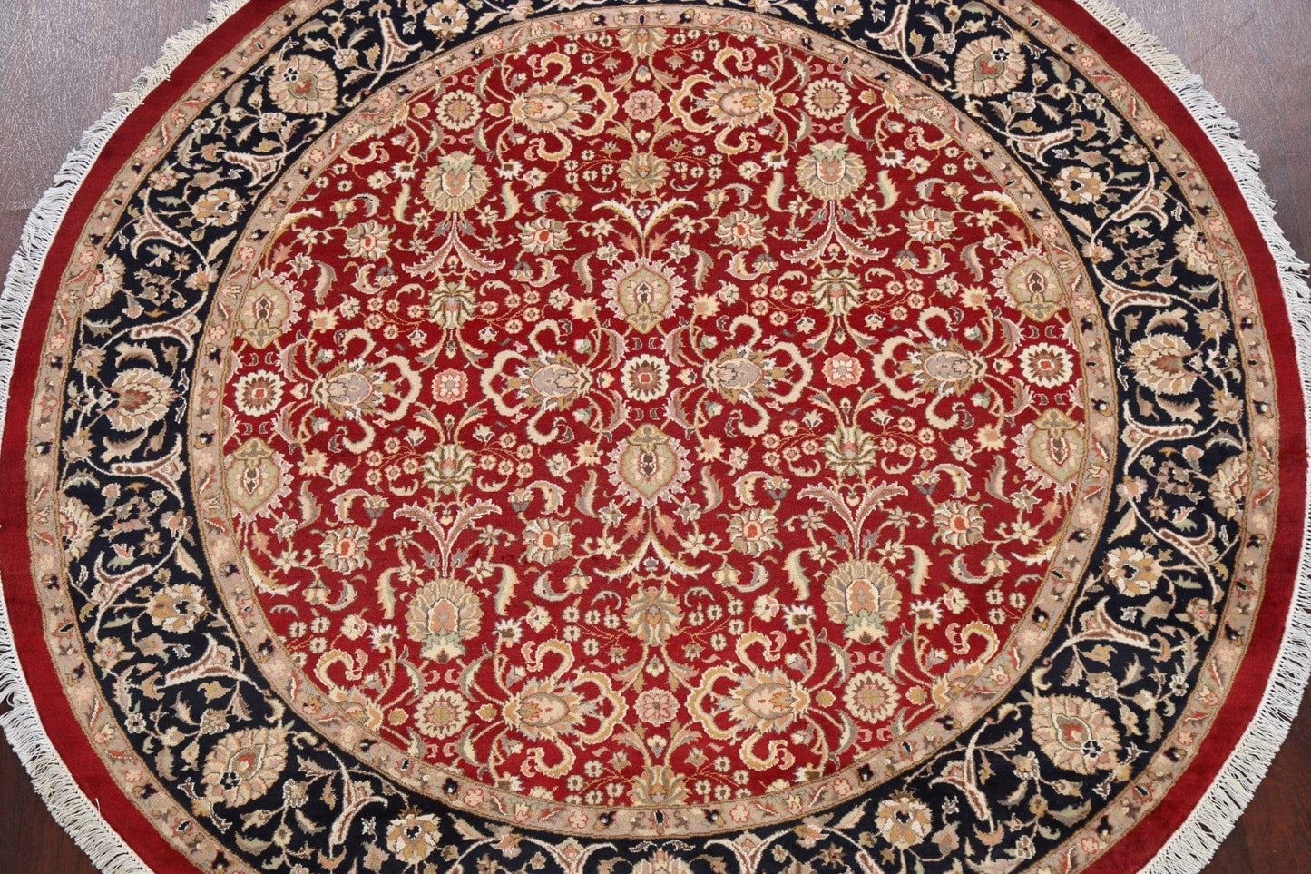 Round Floral Royal Tabriz Oriental Area Rug 7x7