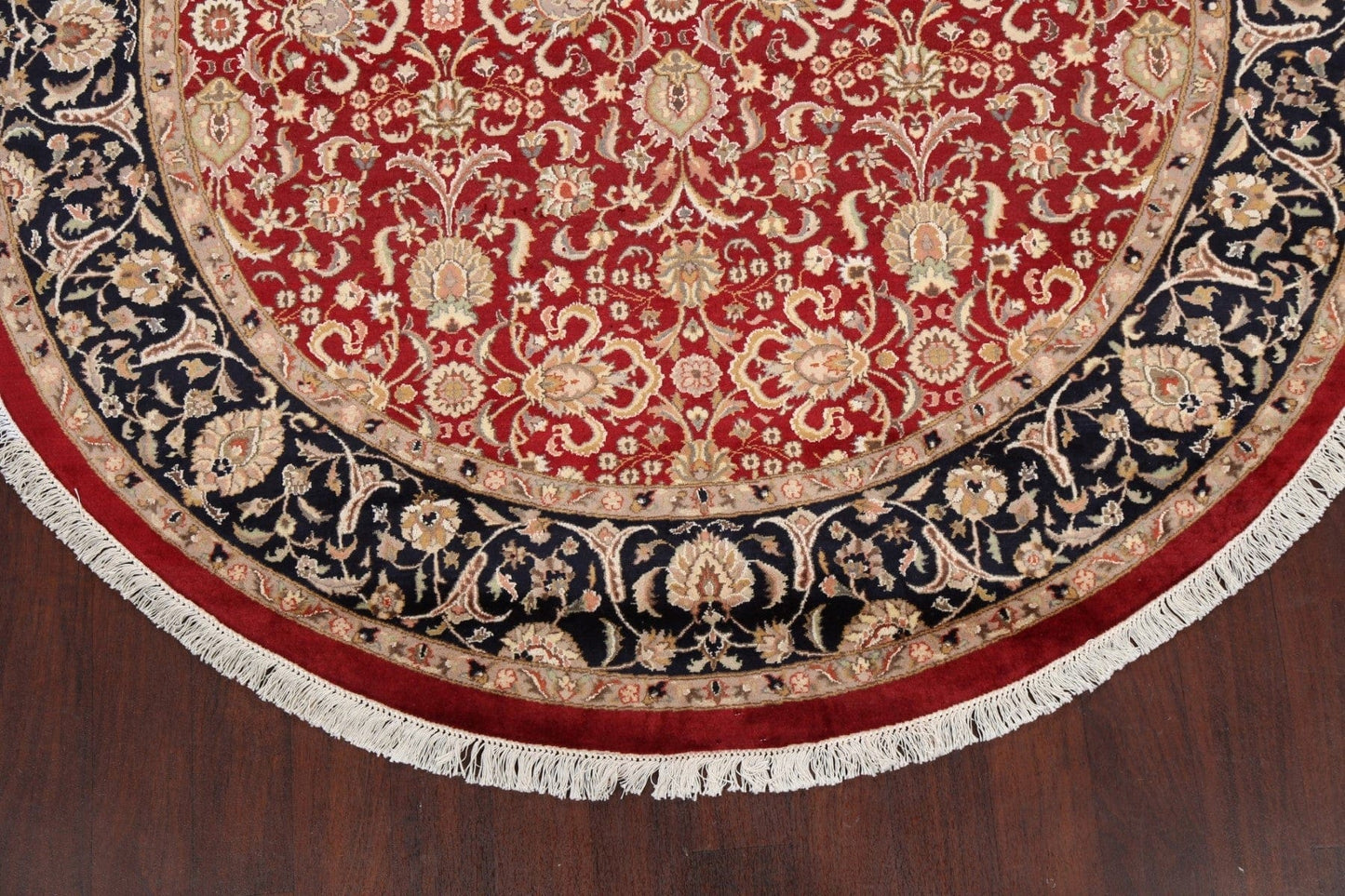 Round Floral Royal Tabriz Oriental Area Rug 7x7