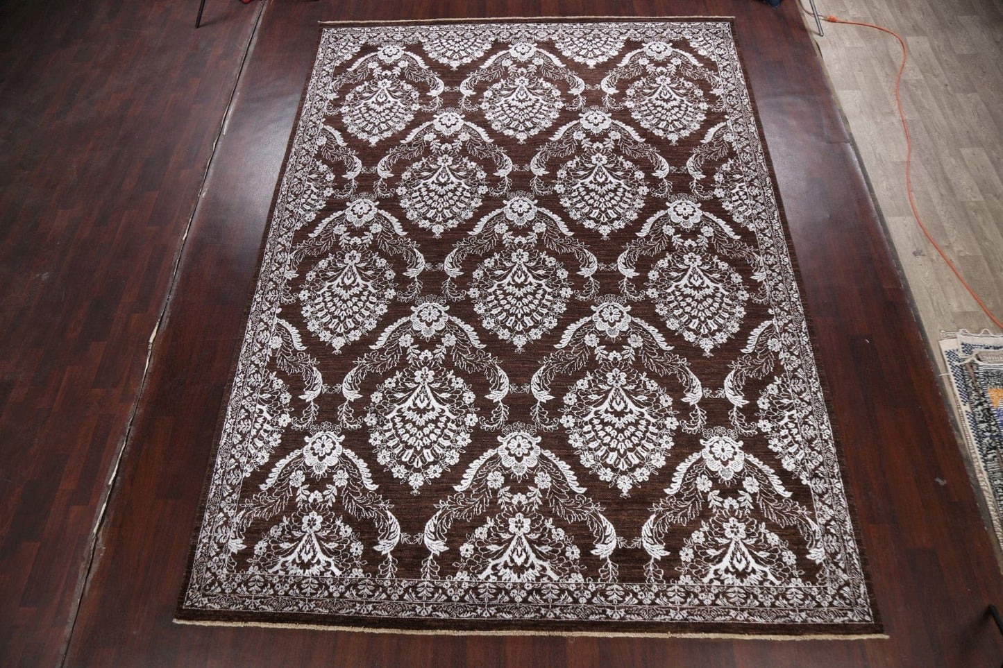 All-Over Brown Versace Oriental Area Rug 9x12