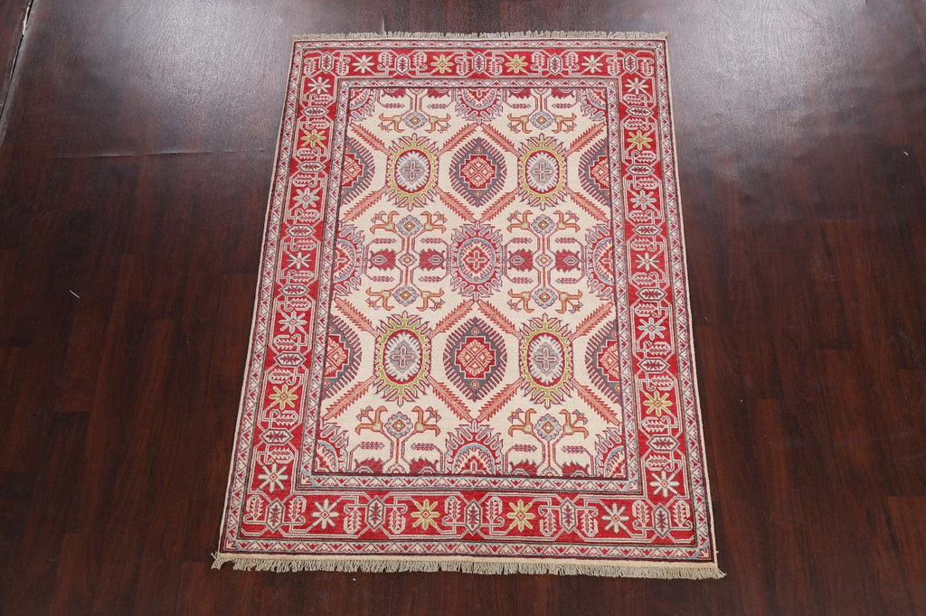 Tribal Geometric Kazak Oriental Area Rug 5x7