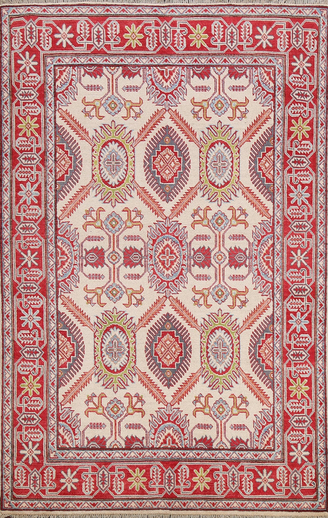 Tribal Geometric Kazak Oriental Area Rug 5x7